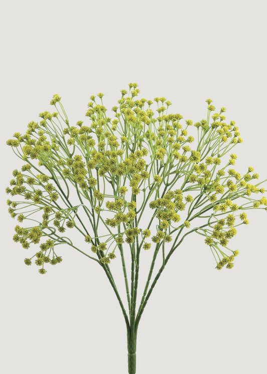 Green Artificial Baby's Breath Flower Bush - 15"