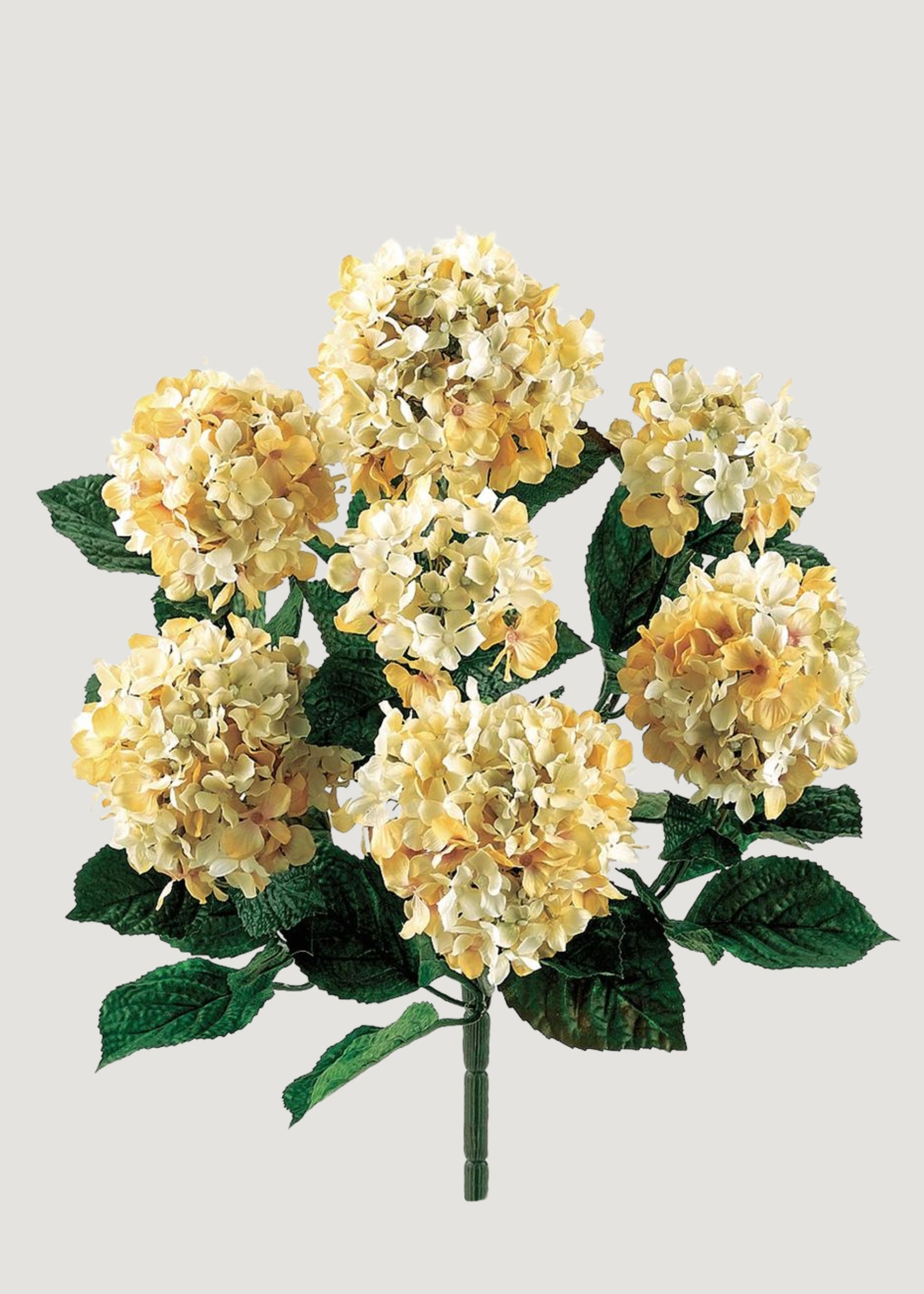 Beige and Cream Fake Hydrangea Flower Bush - 20"