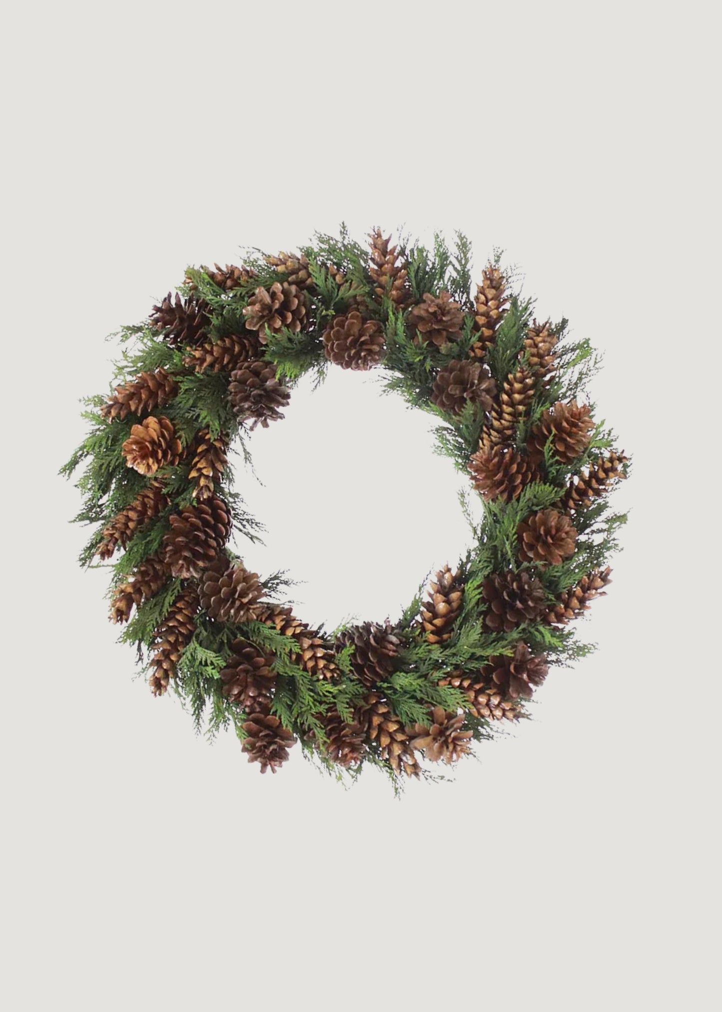 Preserved Cedar and Pine Cone Winter Wreath - 22"