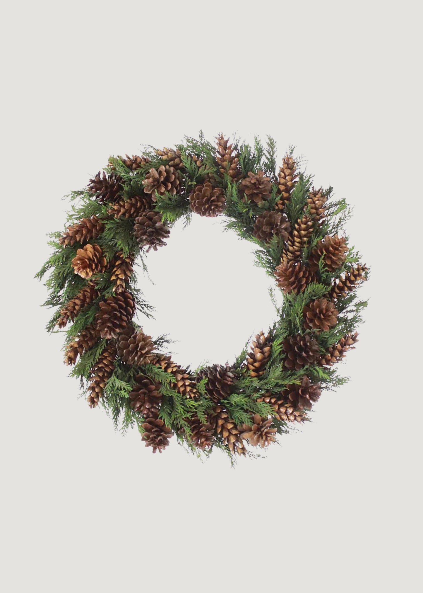 Preserved Cedar and Pine Cone Winter Wreath - 22"