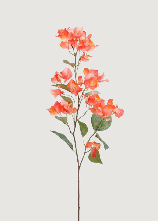 Coral Fake Flowers UV Treated Indoor/Outdoor Bougainvillea Branch - 34"