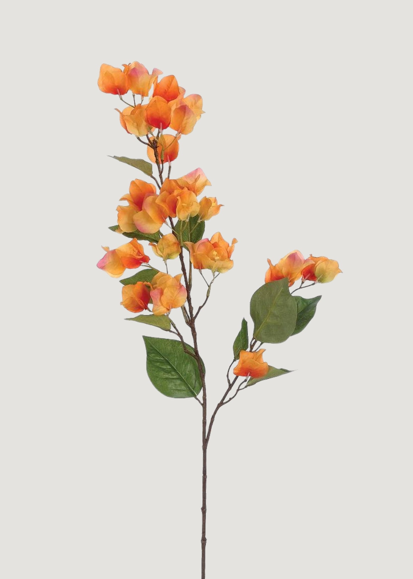 Fake Bougainvillea Flower Branch in Orange and Pink - 34"