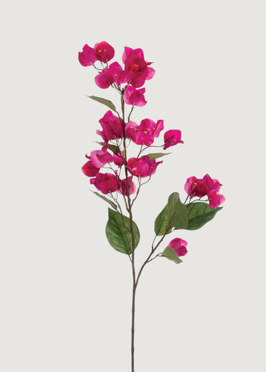 Hot Pink Fuchsia Fake Bougainvillea Flower Branch - 34"