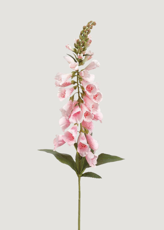 Pink Blooming Artificial Foxglove Flower Branch - 38"
