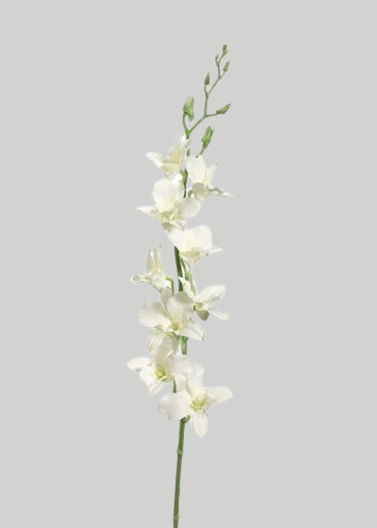 Cream Artificial Dendrobium Orchid Flower Branch - 35.5"