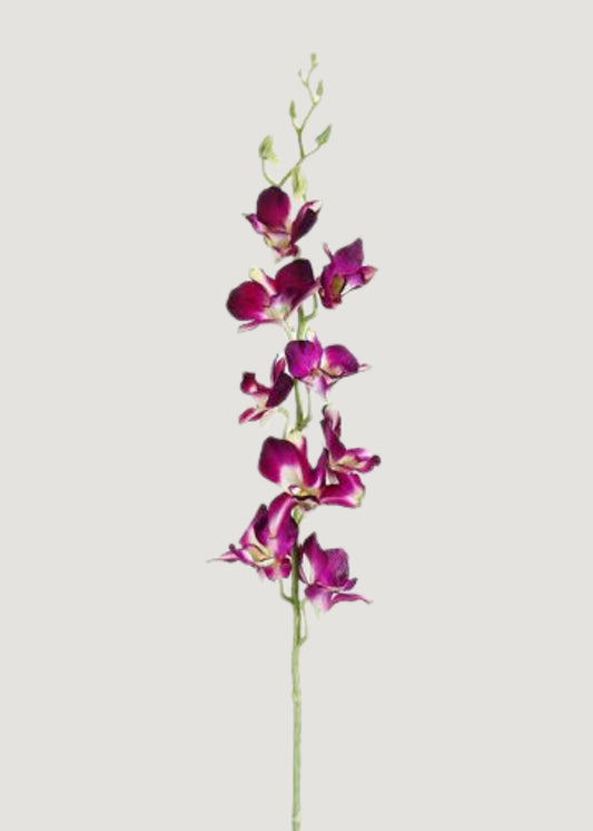 Purple Artificial Dendrobium Orchid Flower Branch - 35.5"