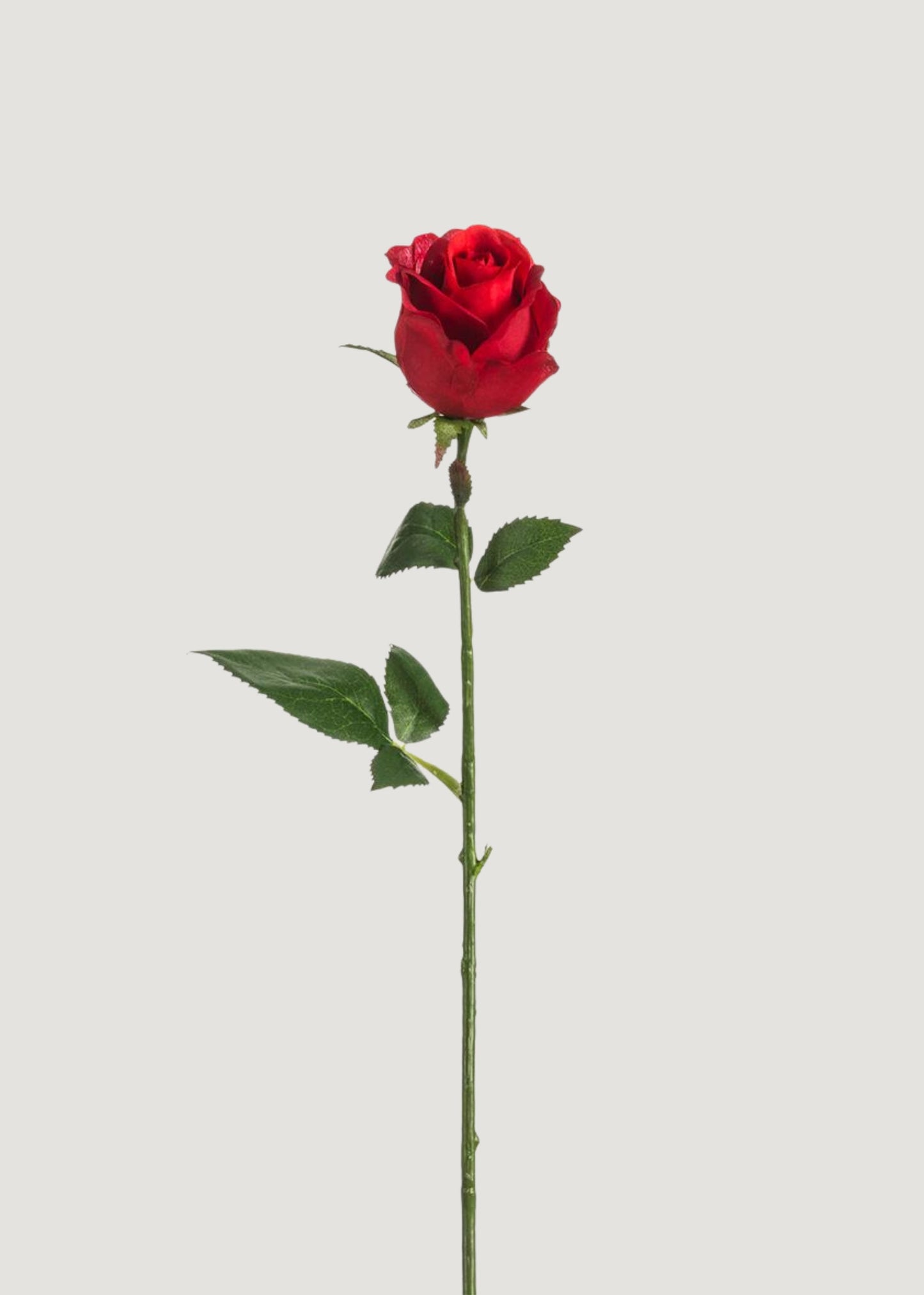 Fake Rose Bud Flower in Red - 17.5"
