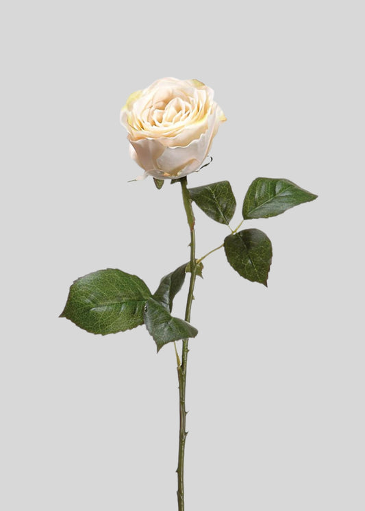 Beige Half Open Rose Fake Flower - 22"