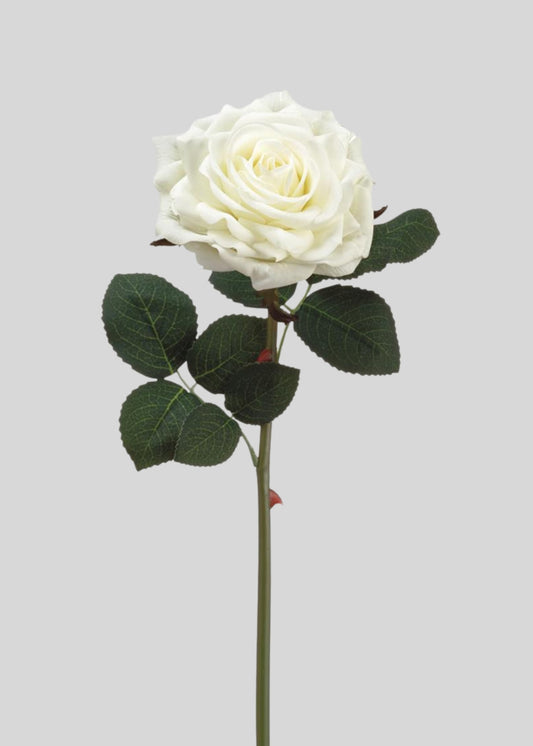 White Real Touch Rose - 12"