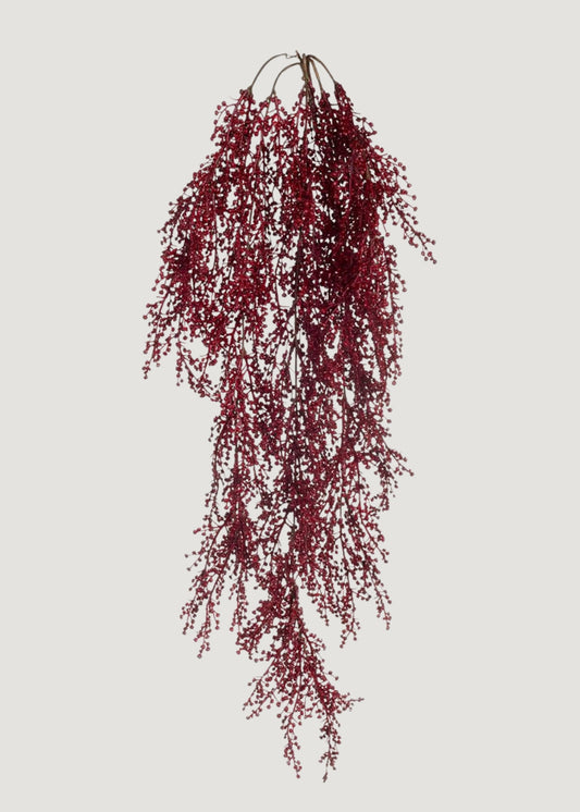 Burgundy Fake Sedum Hanging Succulent Bush - 30"