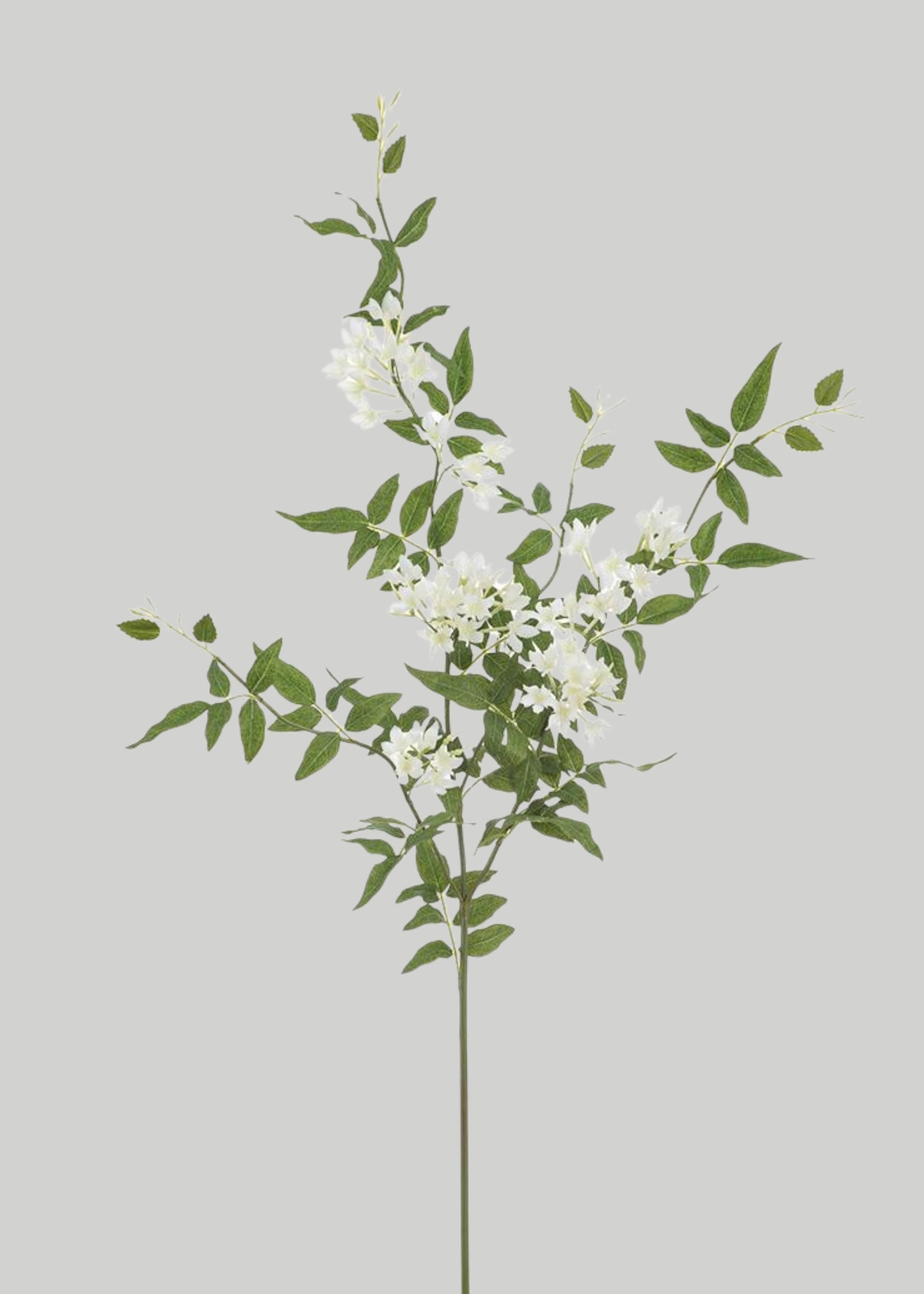 Tropical Fake Stephanotis Blooming Flower Branch in White - 43"