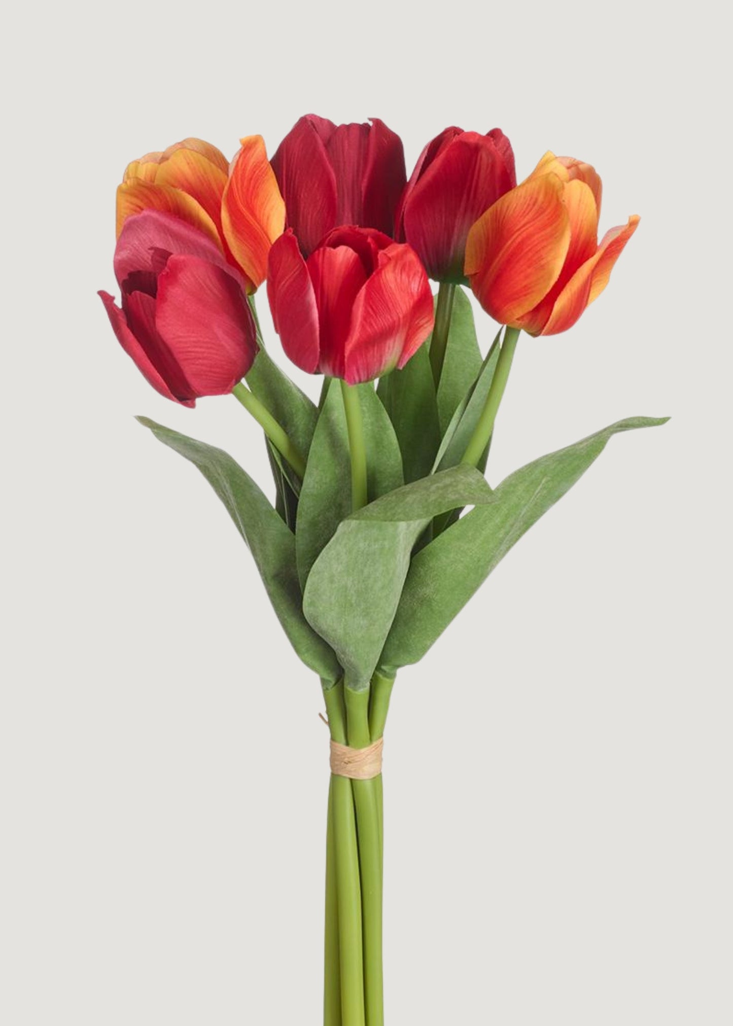 Red and Orange Artificial Tulip Bundle of 6 - 19"