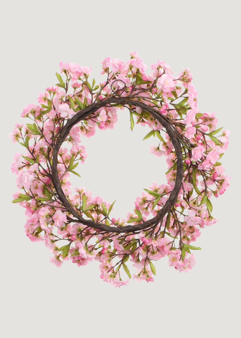 Artificial Cherry Blossom Wreath in Pink - 24"