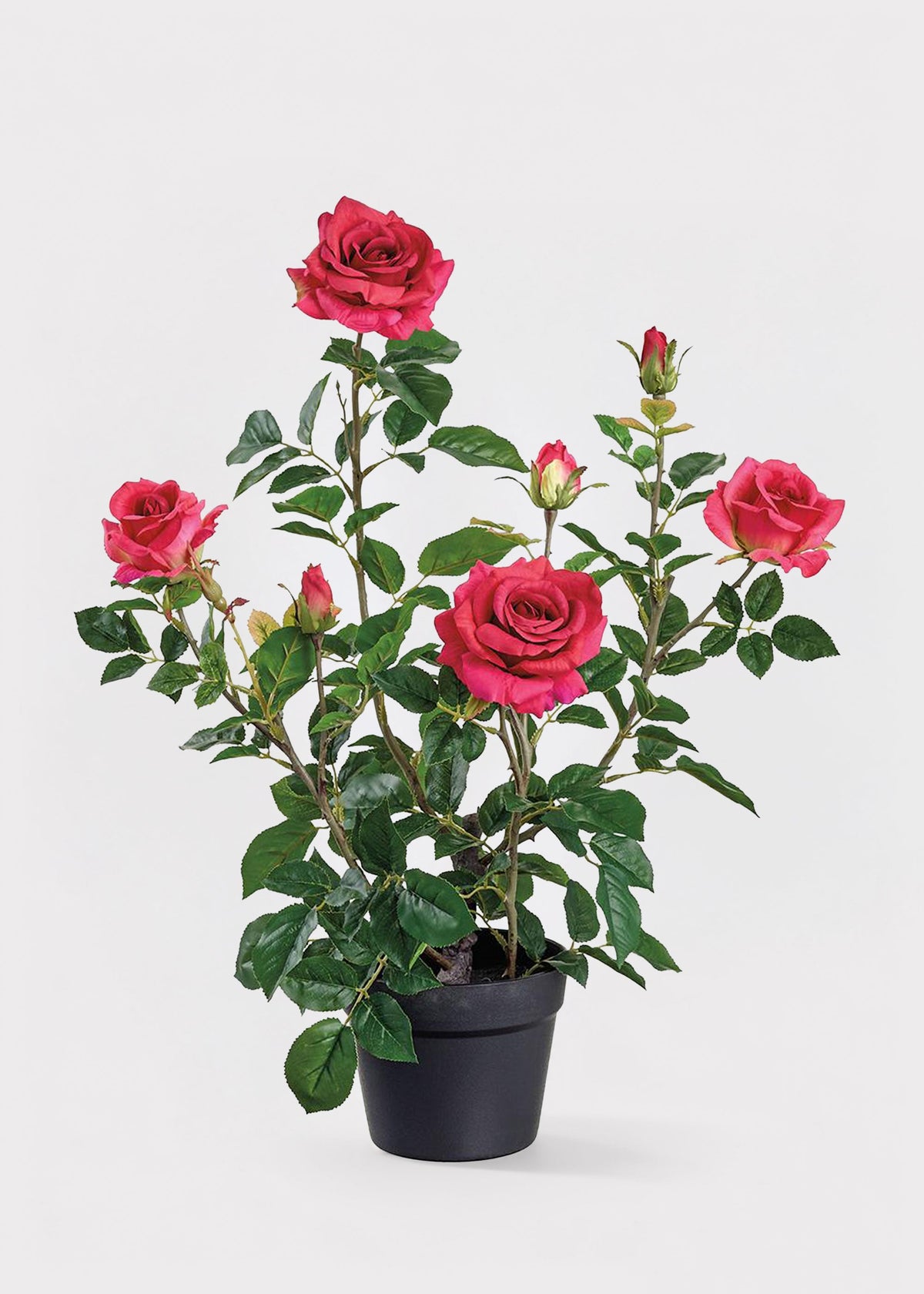 Fake Potted Patio Red Rose Arrangements - 25"