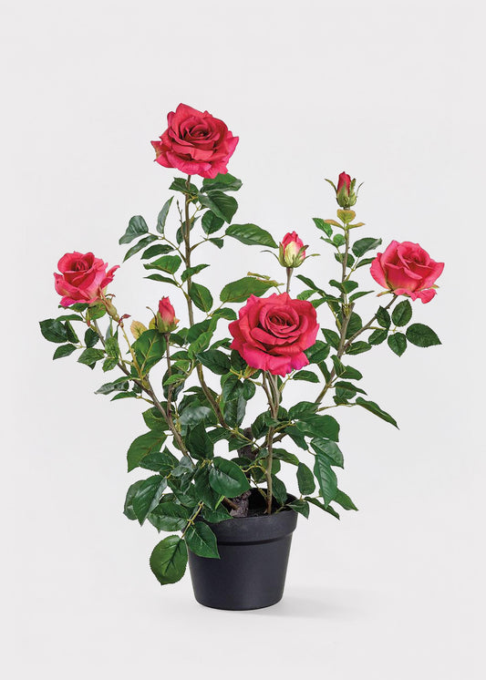 Fake Potted Patio Red Rose Arrangements - 25"