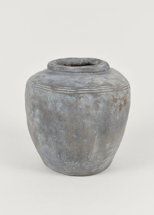 Distressed Rustic Concrete Vase - 12"