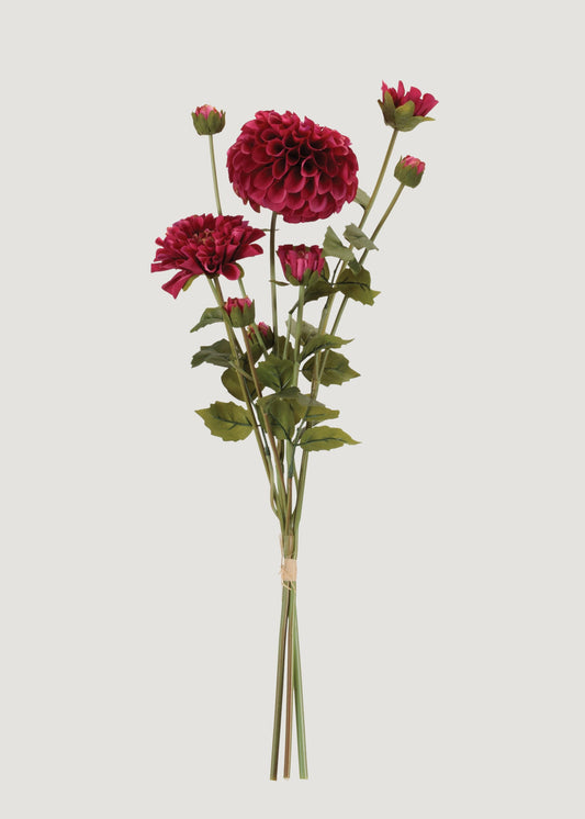 Fuchsia Artificial Zinnia Flower Bundle - 23.5"