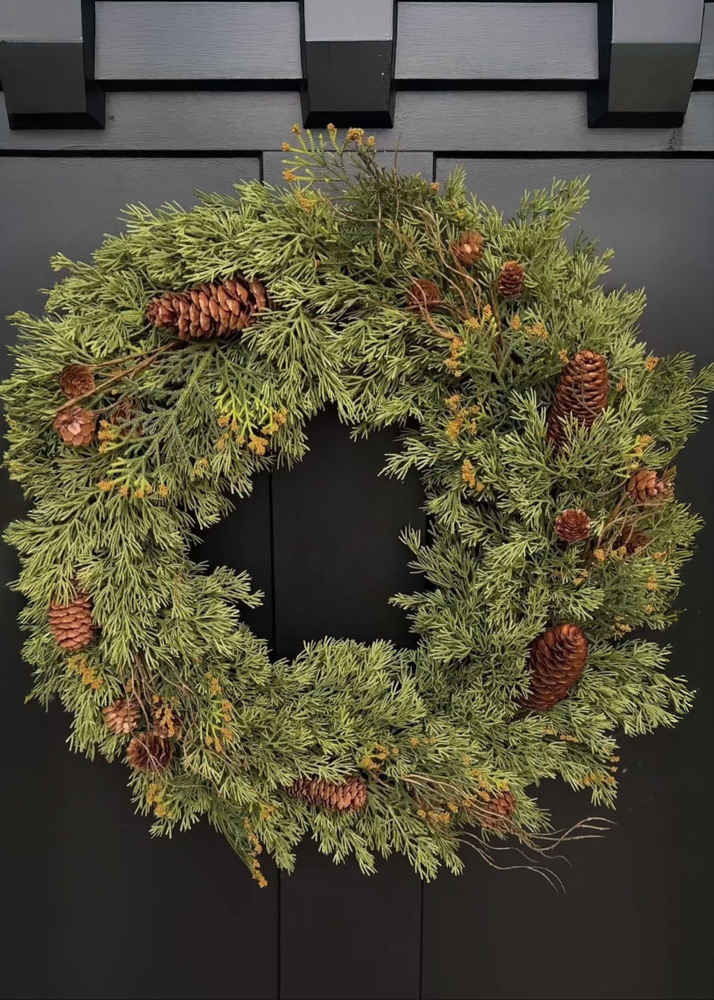 SAVE - Artificial Pine Holiday Wreath with Cones - 24"