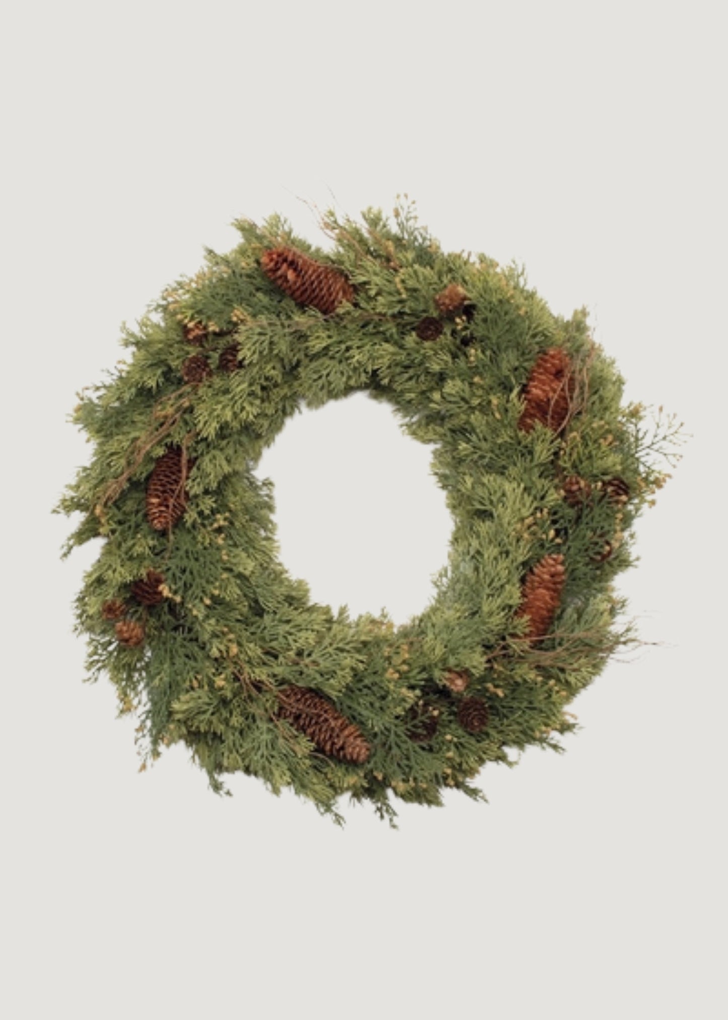 SAVE - Artificial Pine Holiday Wreath with Cones - 24"