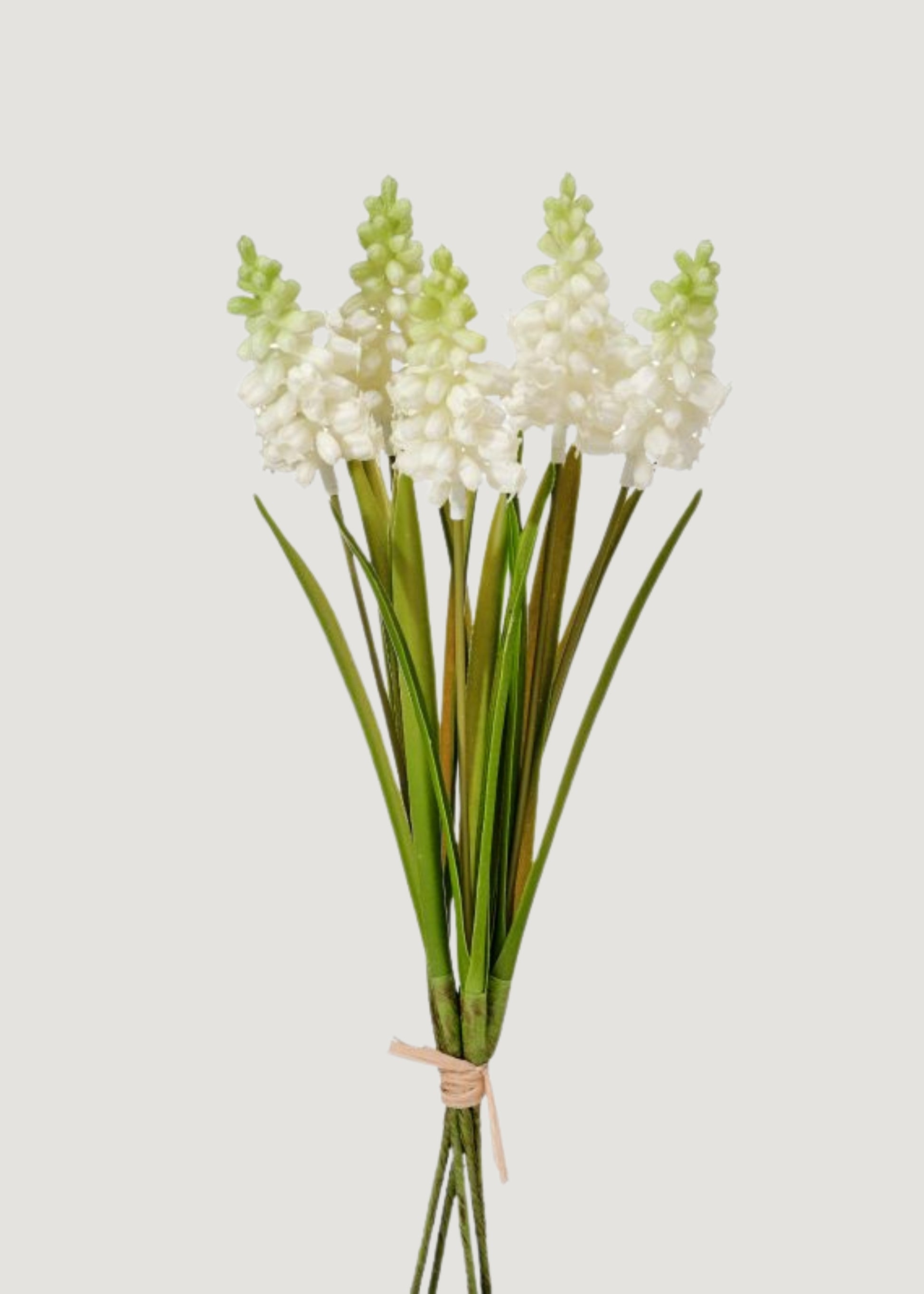 White Artificial Grape Hyacinth Spring Flower Bundle - 12.5"