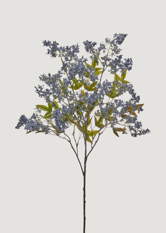 Artificial Wild Plum Berry Branch in Blue - 43"