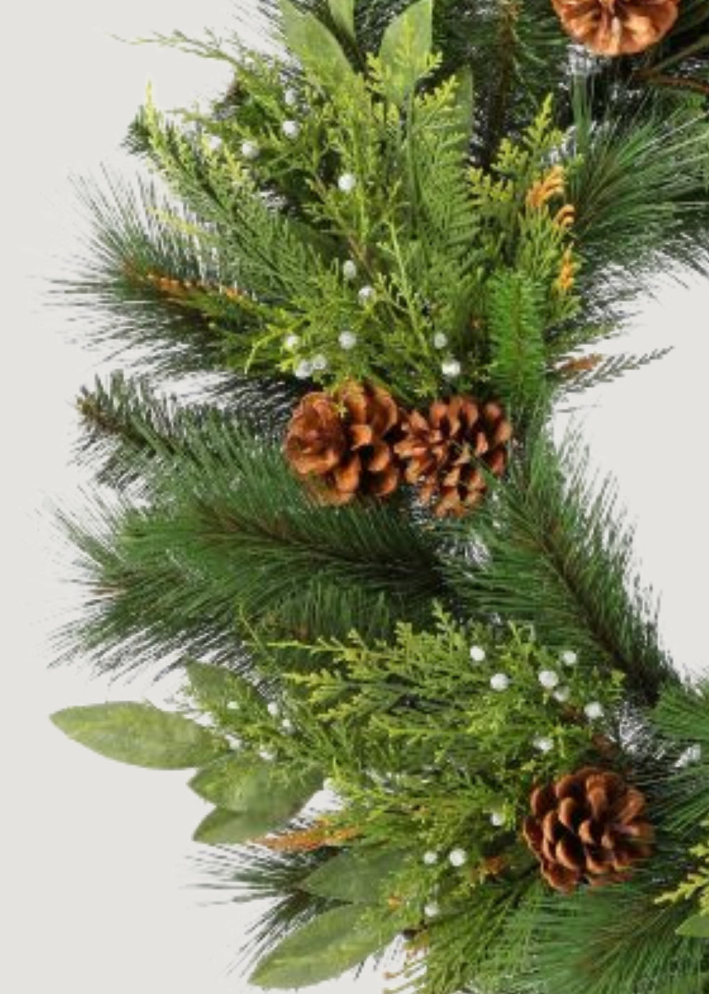 Artificial Juniper and Cedar Winter Wreath with Cones - 30"