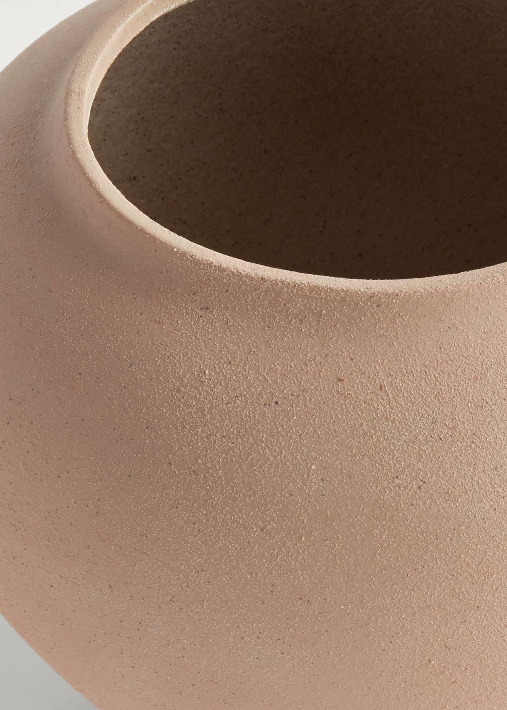 Large Handmade Stoneware Vase in Tan - 8.25" Wide