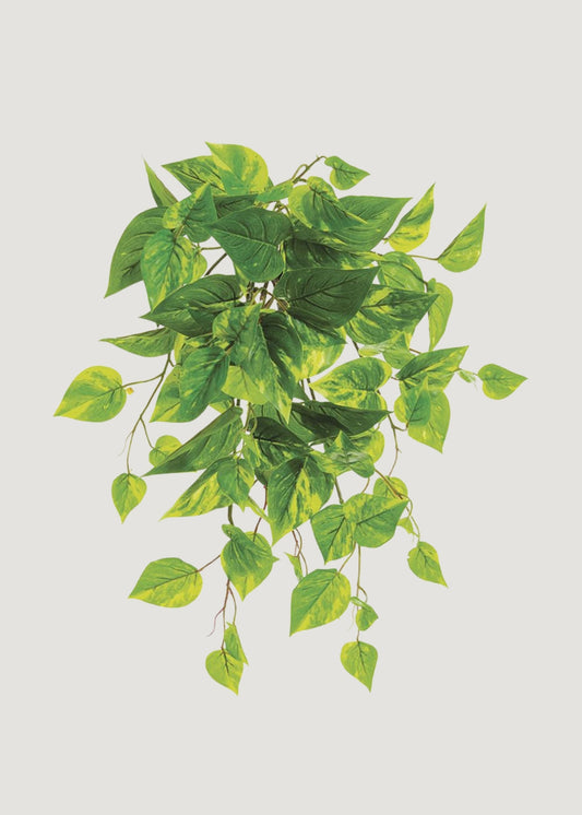 UV Treated Fake Indoor/Outdoor Pothos Plant Hanging Bush - 19"
