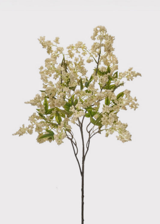 Cream Artificial Wild Plum Berry Branch - 43"
