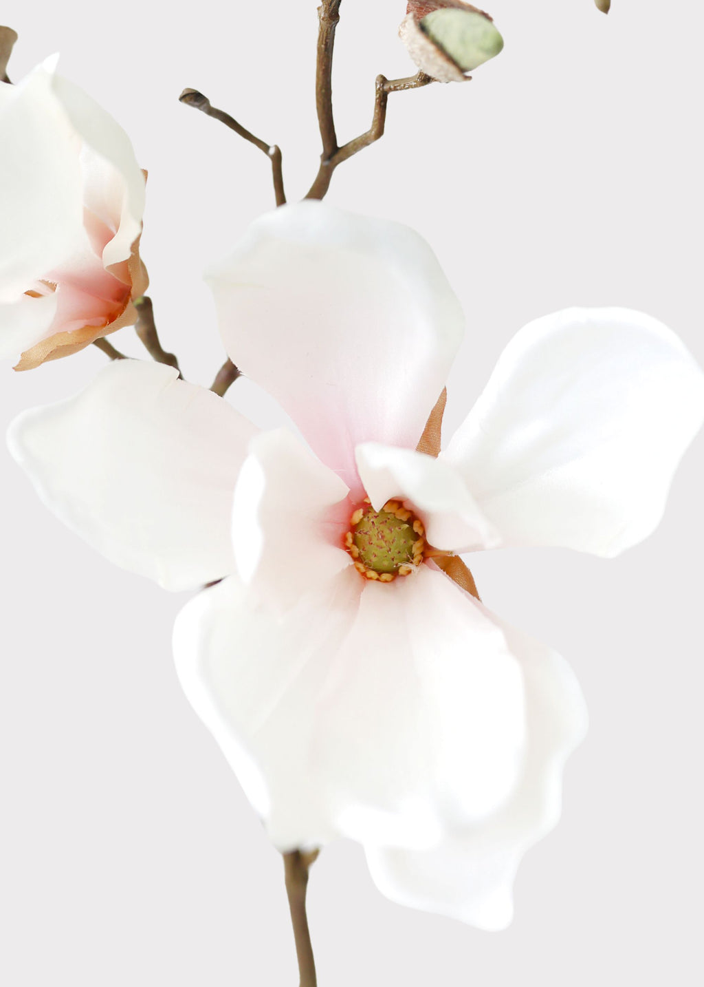 Blush Pink Fake Magnolia Flower Pick - 19"