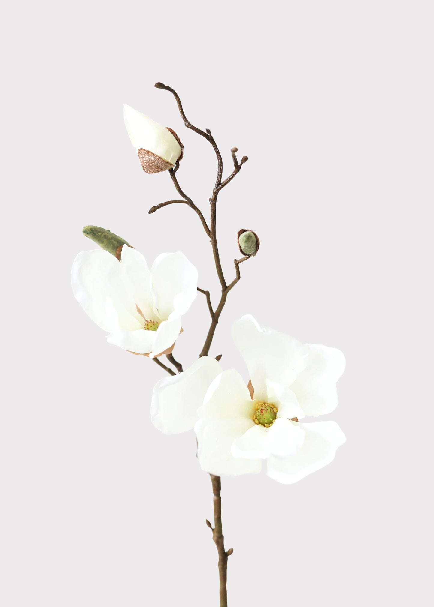 Cream Artificial Magnolia Flower Pick - 19"