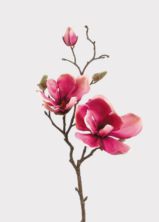 Artificial Magnolia Flower Pick in Pink - 19"