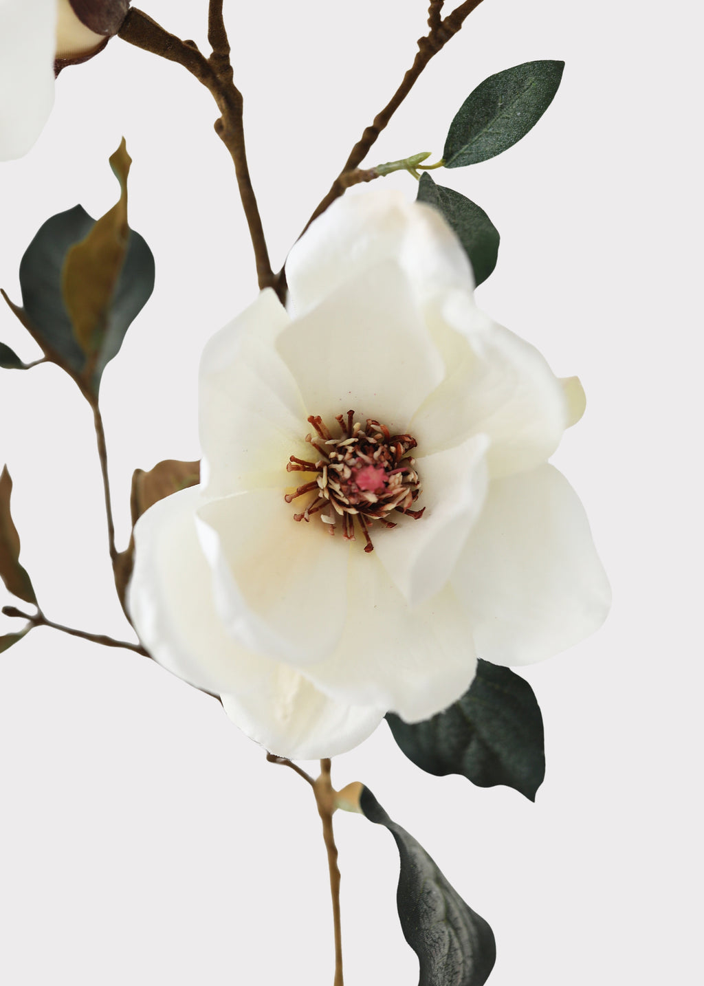 Cream Magnolia Fake Flower Branch - 35"