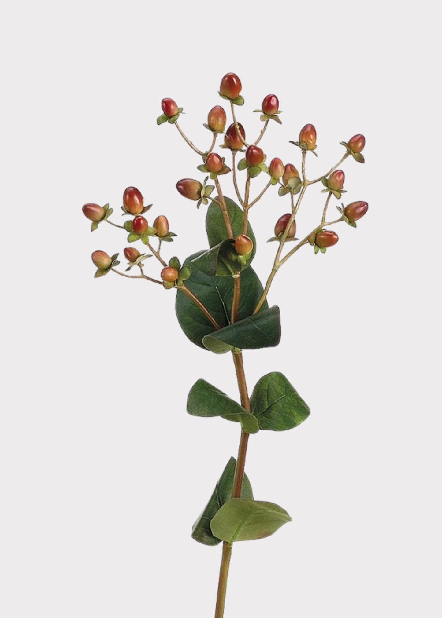 Burgundy Fake Hypericum Berry Branch - 24.5"