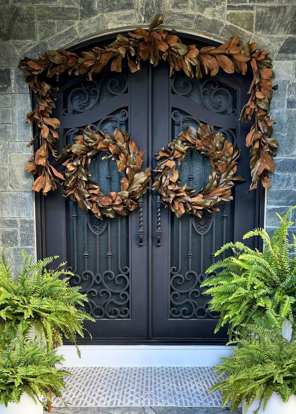 Premium Real Touch Artificial Magnolia Wreath - 26"