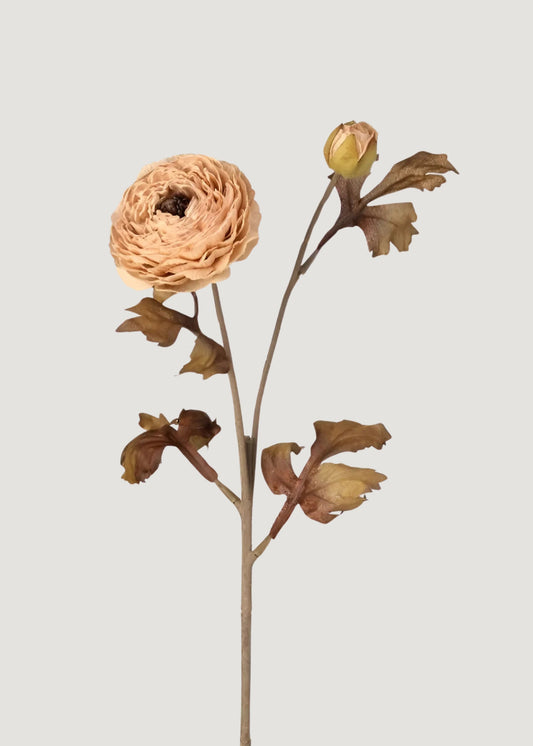 Autumn Beige Artificial Ranunculus Flower - 24"