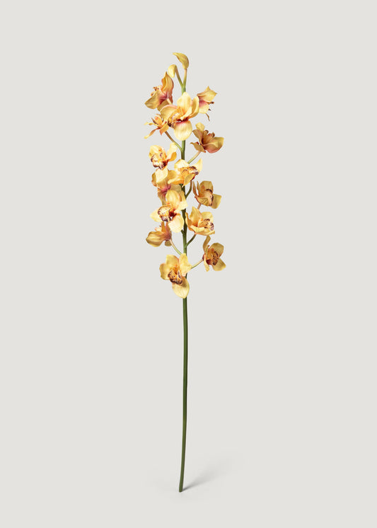 Large Soft Yellow Artificial Cymbidium Orchids - 50"