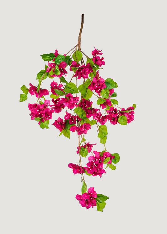 Fake UV Treated Indoor/Outdoor Bougainvillea Hanging Bush - 43"