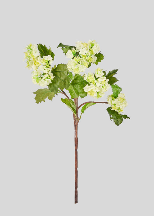 Green Artificial Snowball Flowers - 17"