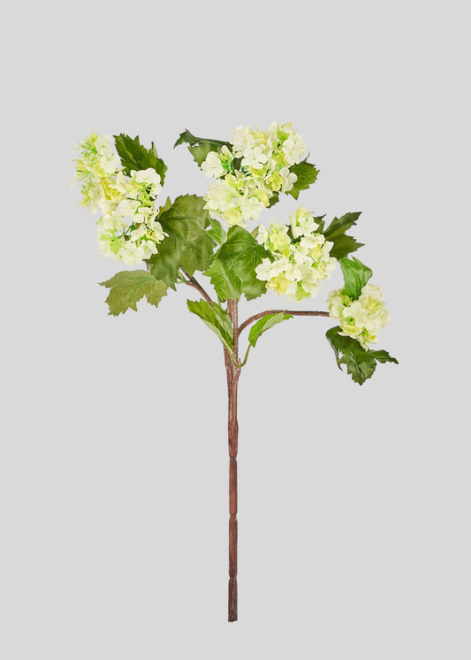 Green Artificial Snowball Flowers - 17"