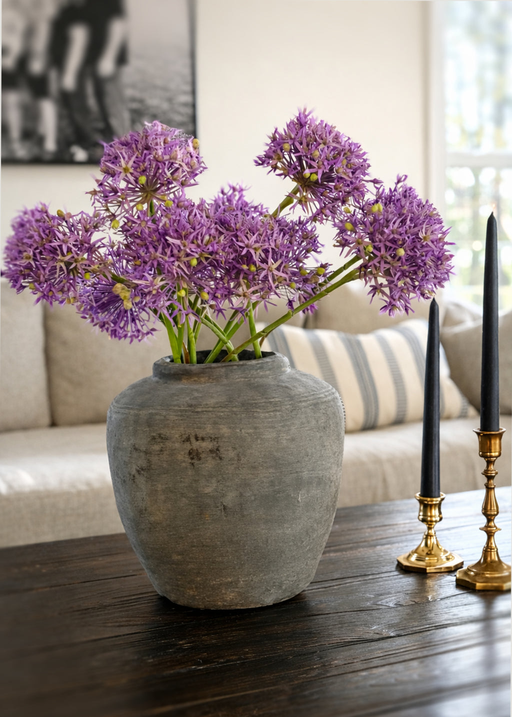 Artificial Allium Wildflower Bundle in Lavender - 30"