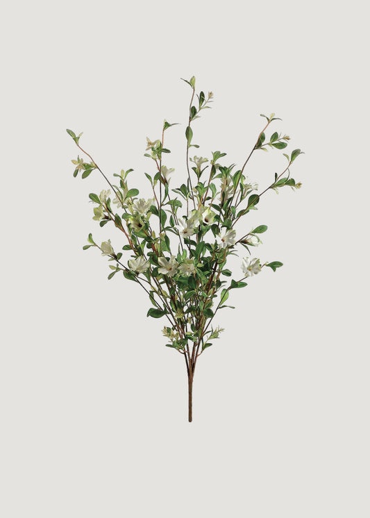 Fake Blooming Wild Petunia Flower Bush in Cream - 30"
