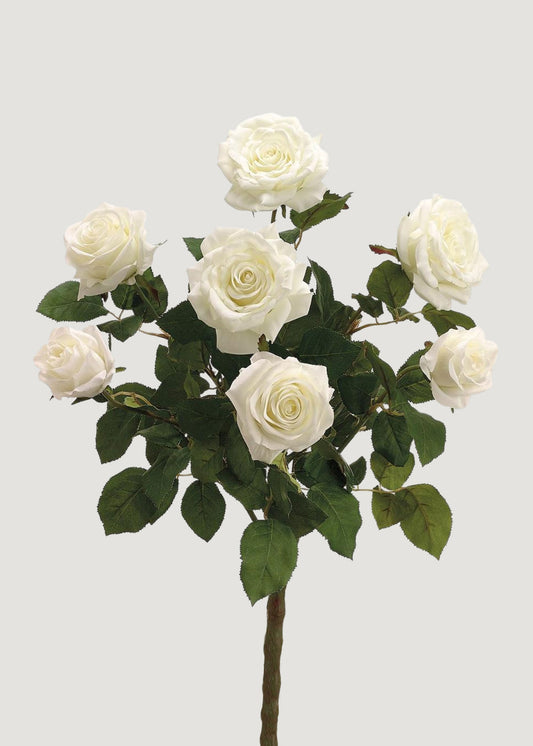 Cream Fake Confetti Rose Flower Bush - 21.5"