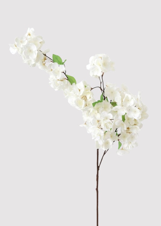 Faux Flowers Cherry Blossom Stem in Cream White - 44"