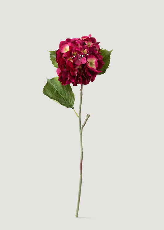 Deep Pink Fake Blooming Hydrangea Flower - 23"