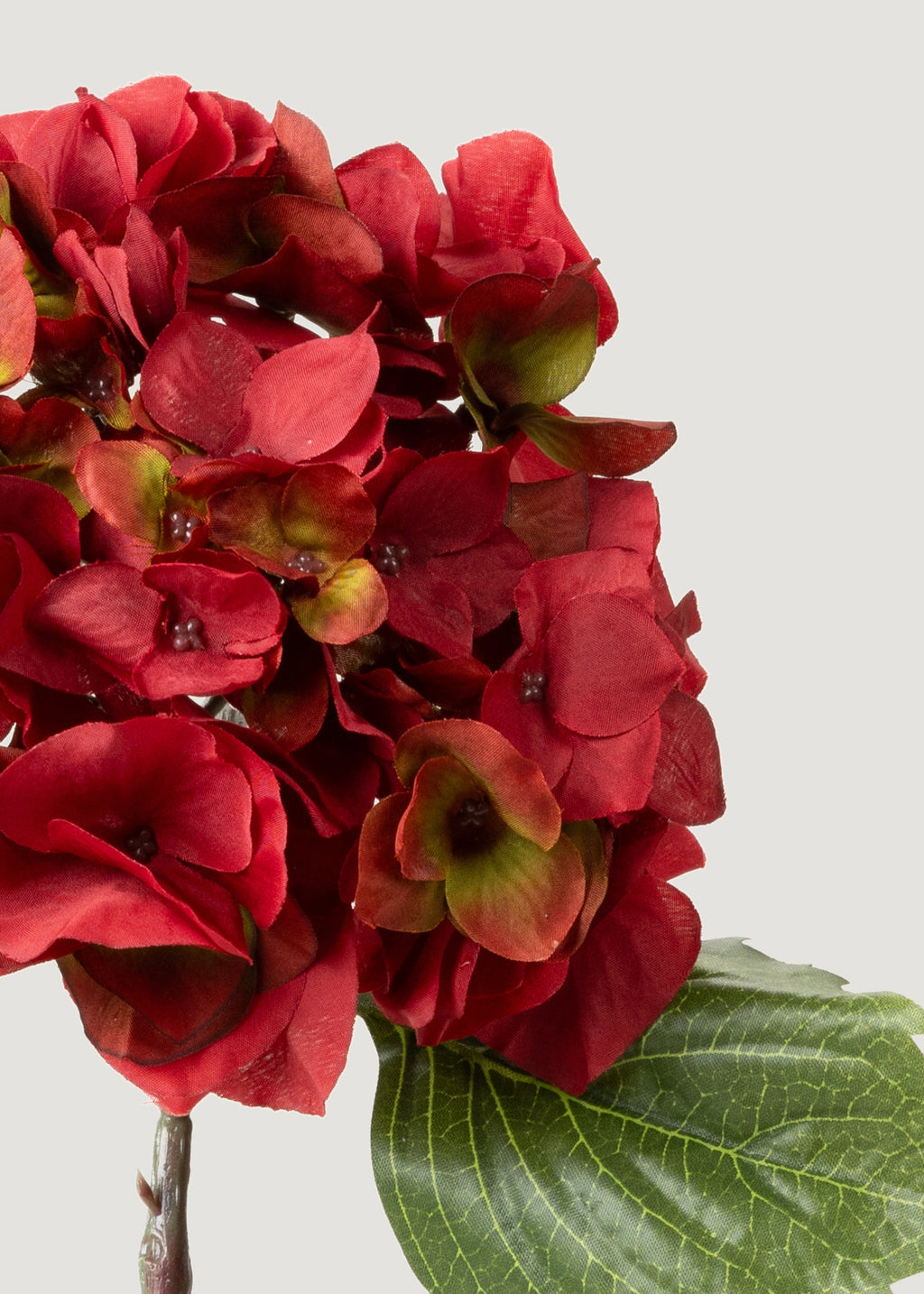 Artificial Blooming Hydrangea Flower in Red - 23"