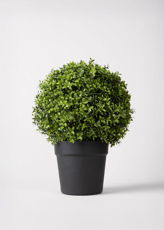 UV Treated Outdoor Boxwood Topiary Fake Plant in Pot - 22"