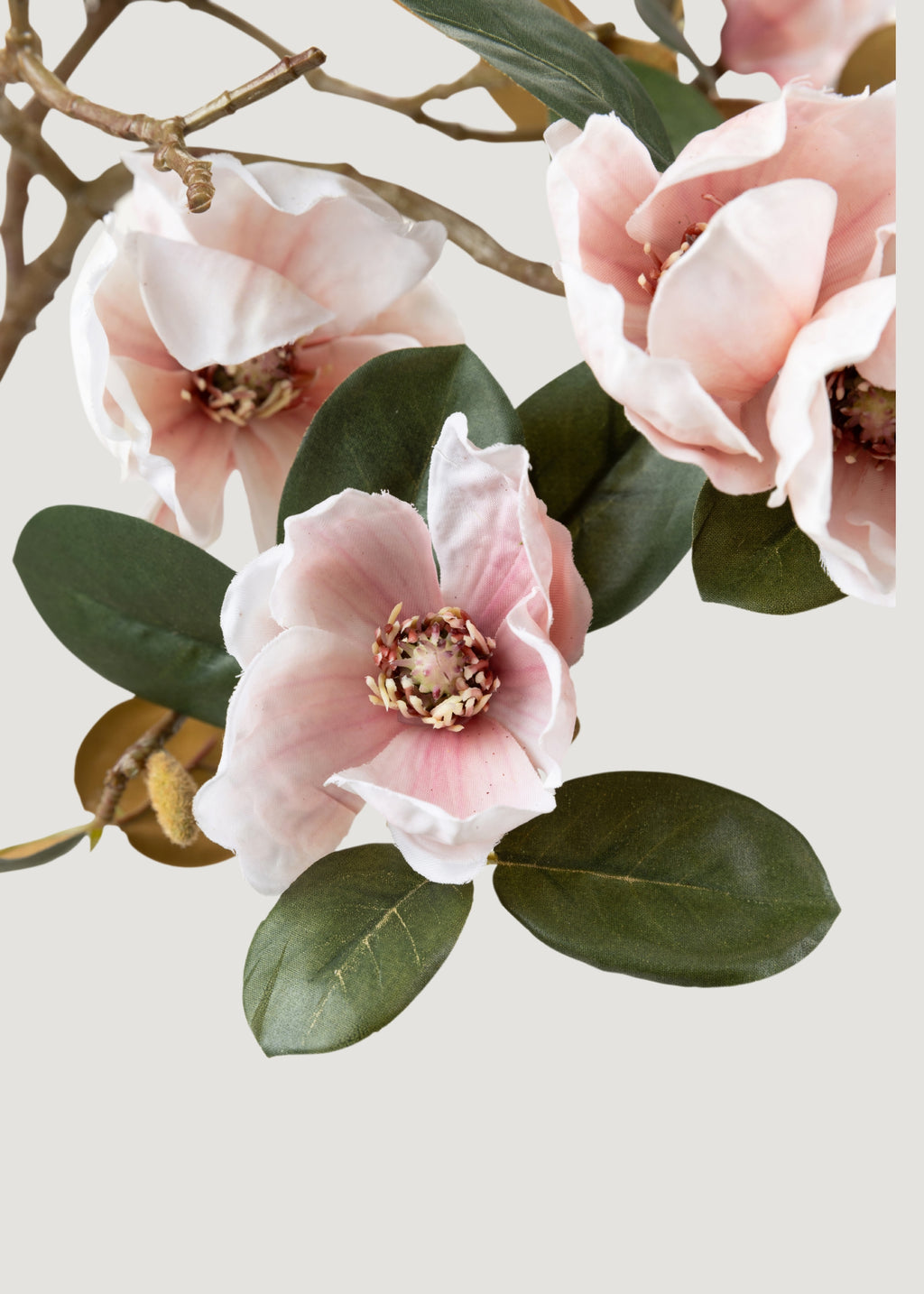 Artificial Magnolia Flower Branch in Blush - 40"