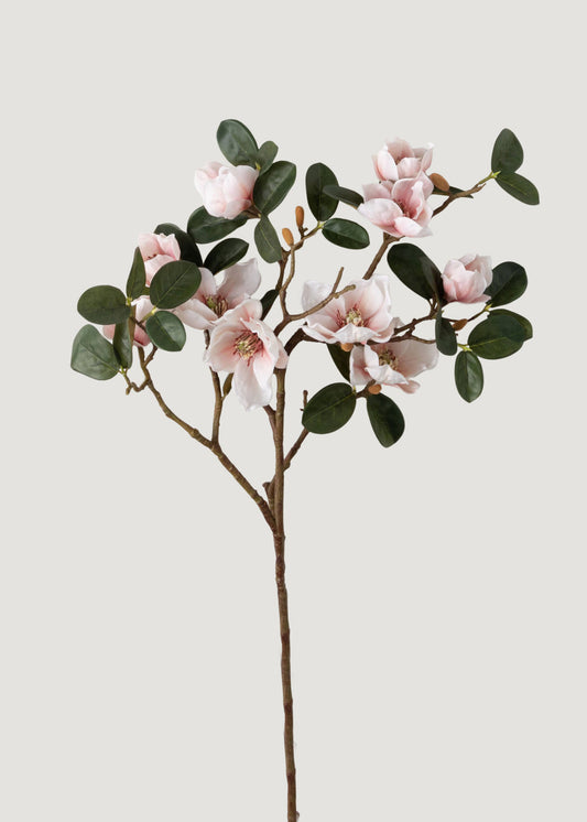 Artificial Magnolia Flower Branch in Blush - 40"