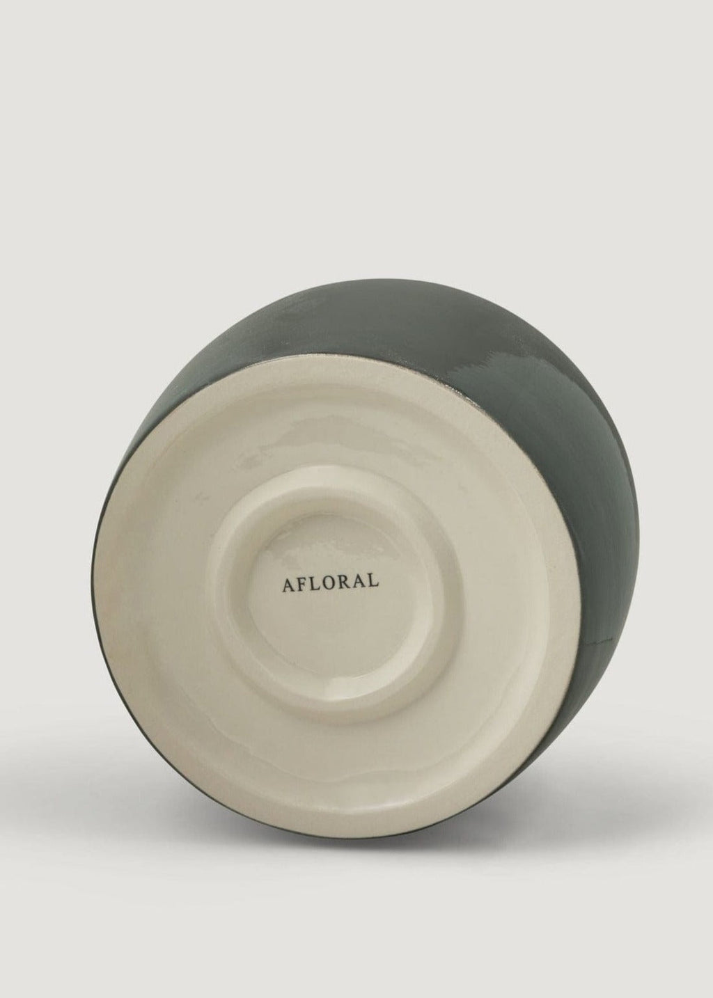Afloral™ Ceramic Jar Vase in Glossy Smoked Taupe - 11"